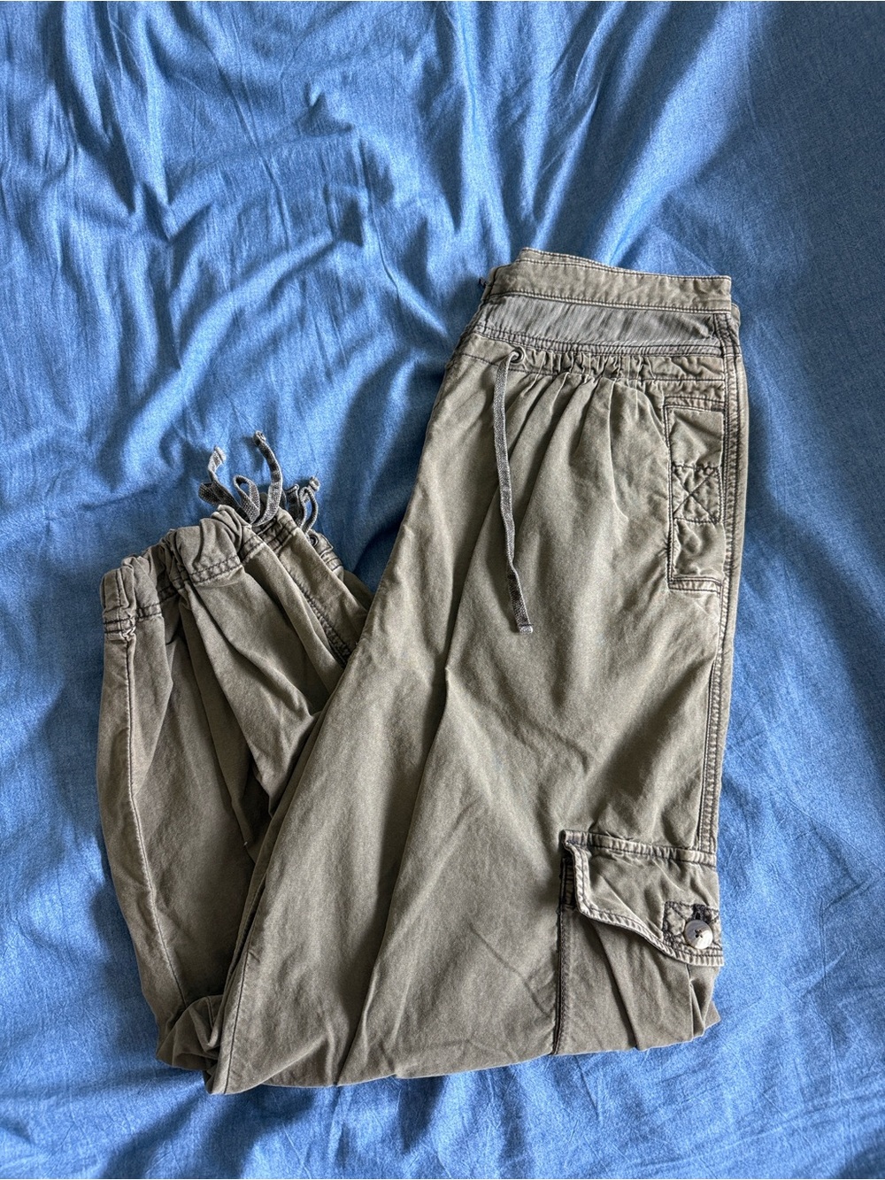 Free People Fly Away Parachute Pant in Army